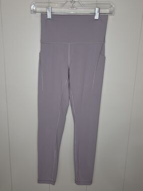Lululemon Wunder Train Hi Rise Womans Sz 6 Dusty Purple Active Leggings Pockets